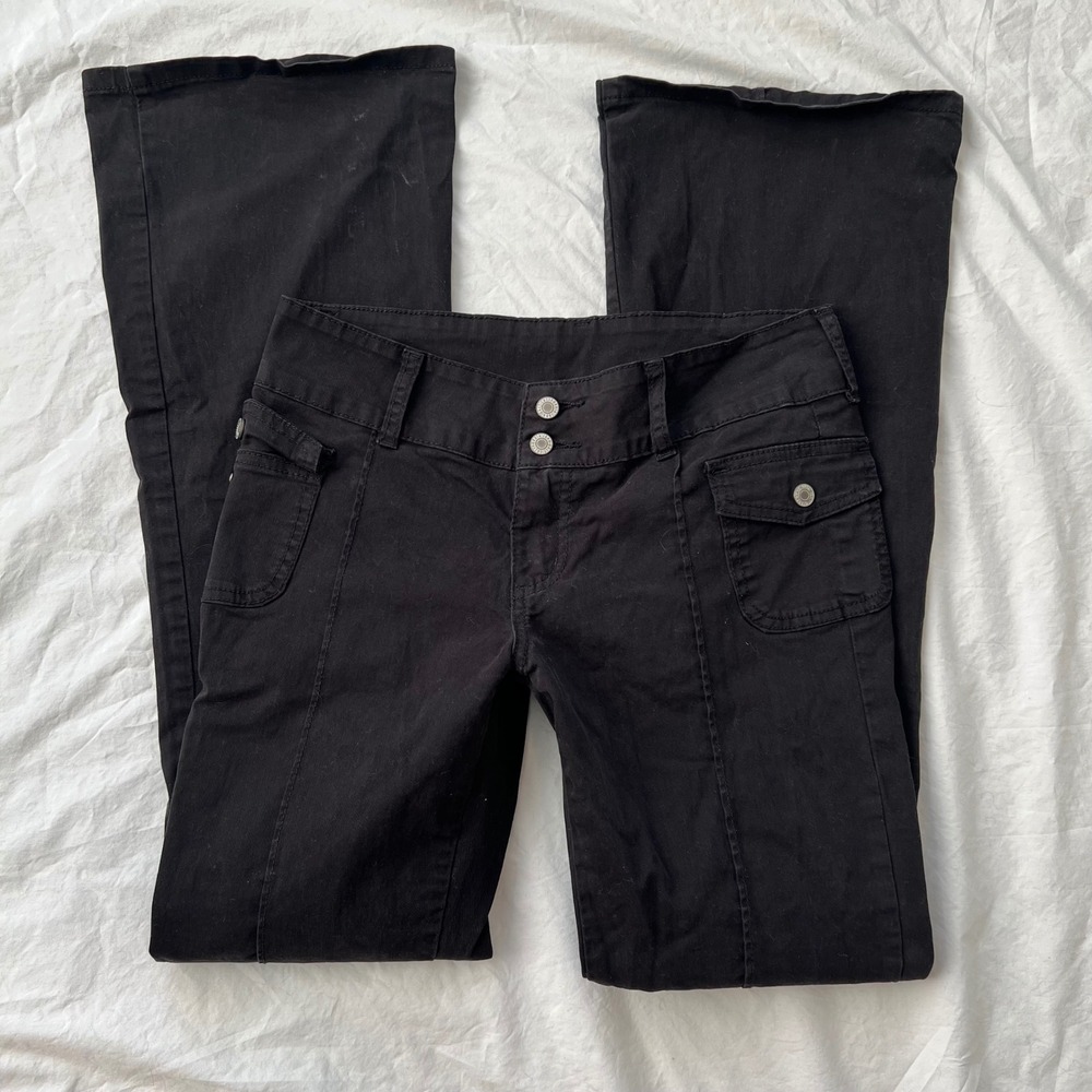 brandy melville low rise black flare agatha pants